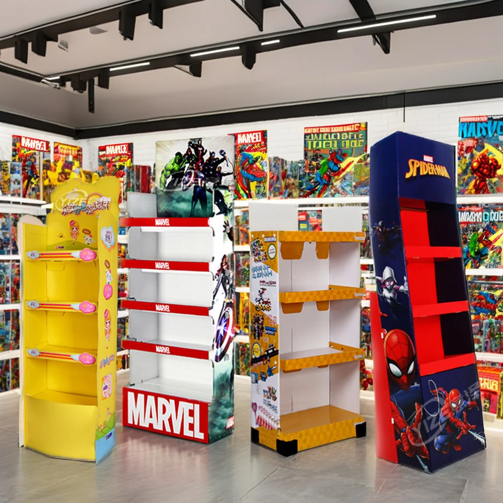 Foldable Cardboard Rack Custom Foldable Cardboard Stand Display Racks for Snacks