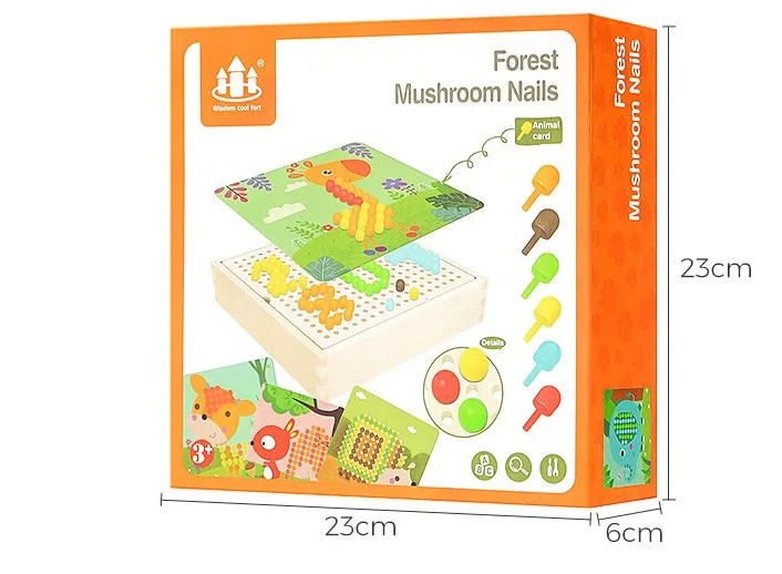 Creative 3D Mushroom Nail Beads Puzzle Game for Kids - Educational Fun! main image 1