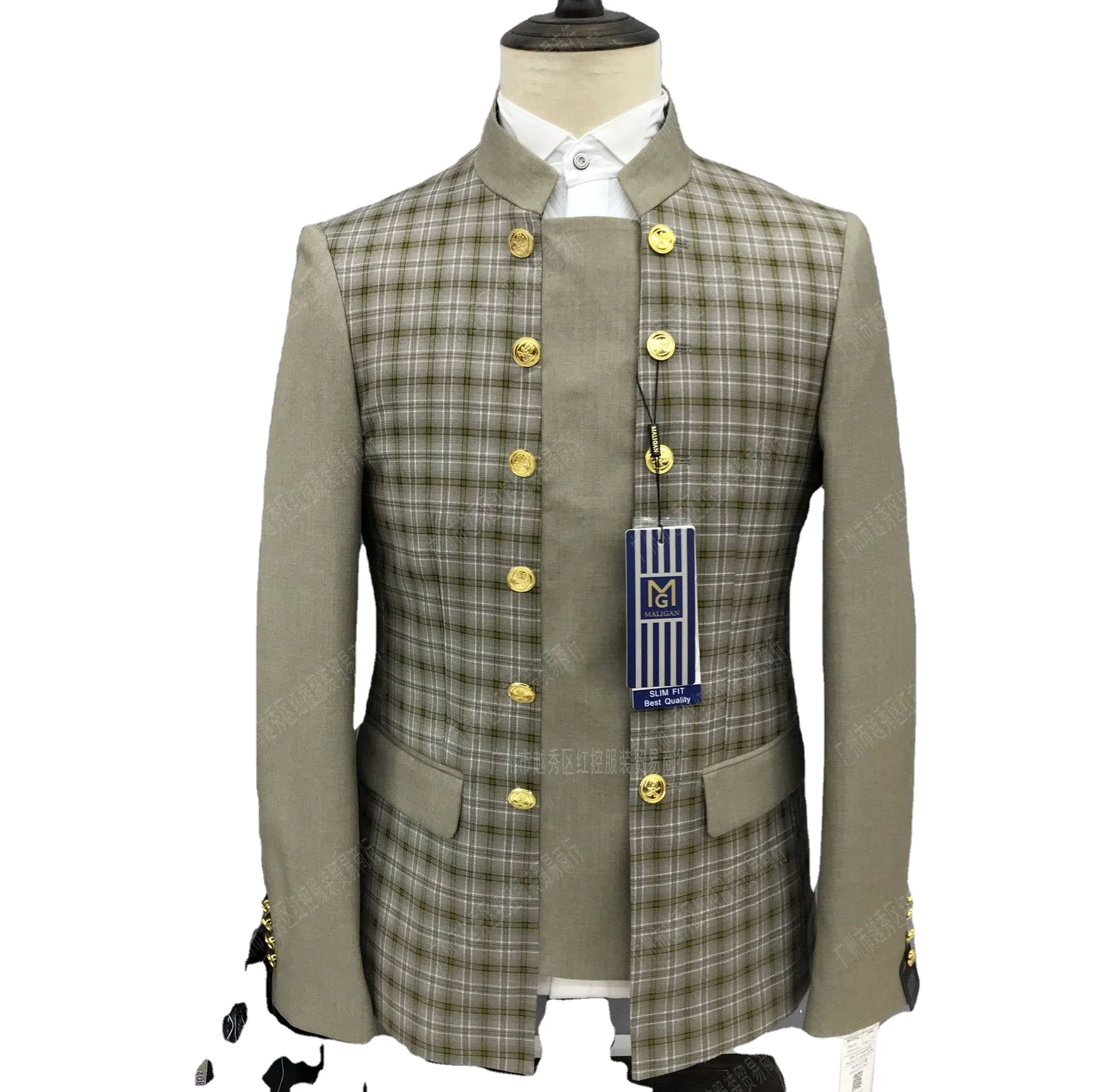 Factory Color Combination Double-breasted Men Formal Business Suit