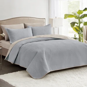 Full Queen Gary Quilt Embroidery Quilts Sets Red Bedspread Set