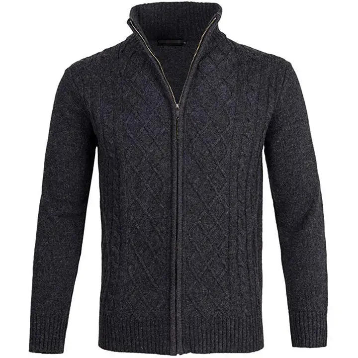 Custom Wholesale Winter Men Designer Sweater Long Sleeve Stand Collar ...
