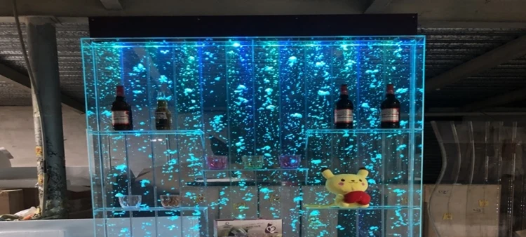 Water curtain wall fish tank hotel large restaurant wine cabinet acrylic water curtain wall living room bubble wall