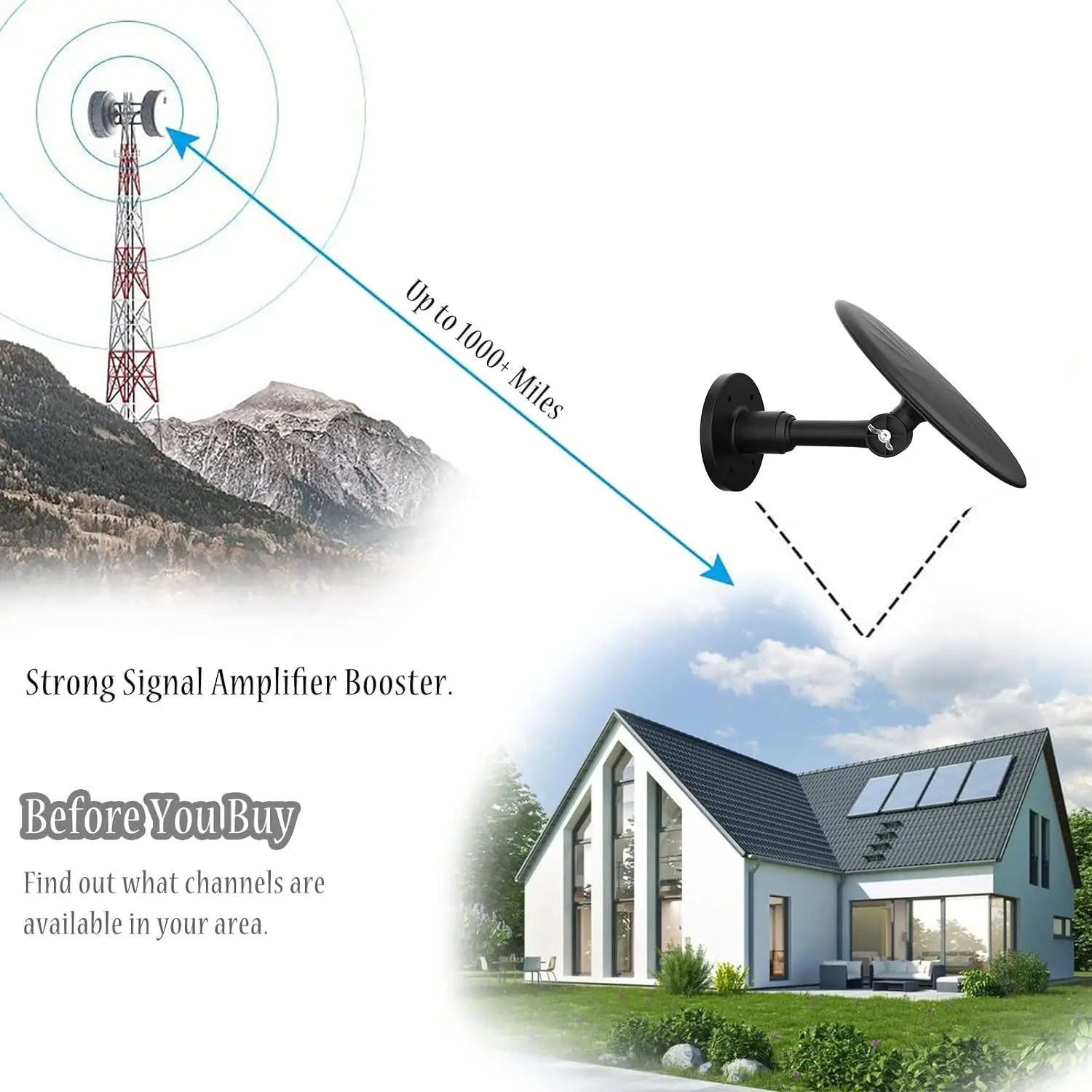 Good Performance Price Factory Aerial Rotating Outdoor Hdtv Digital Tv Antena 360 Degree Tv Antenna with Amplifier