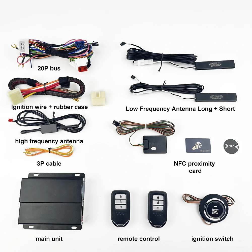 Auto Electronics PKE Passive Keyless Entry Car DC12V Car Alarm Remote Start System Universal