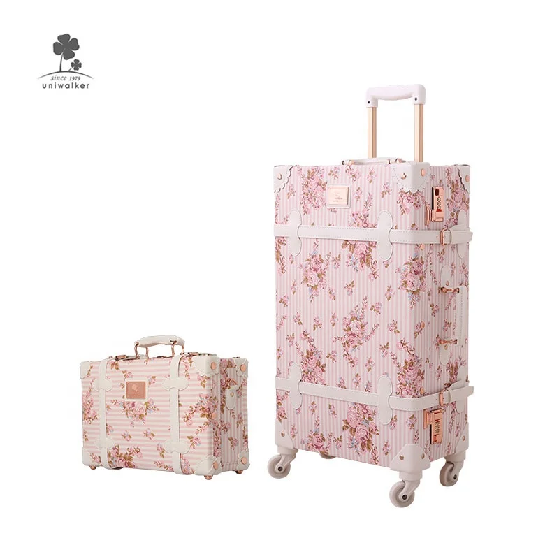 Wholesale Girls Floral Printing Design Cute Carry-On Spinner