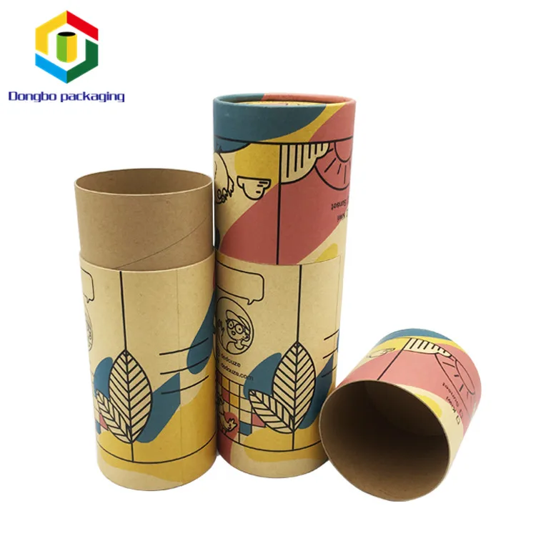 
 Китайский поставщик цилиндрическая индивидуальная печать, перерабатываемая Упаковка из крафт-бумаги  