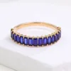 18k gold lab gemstones ring