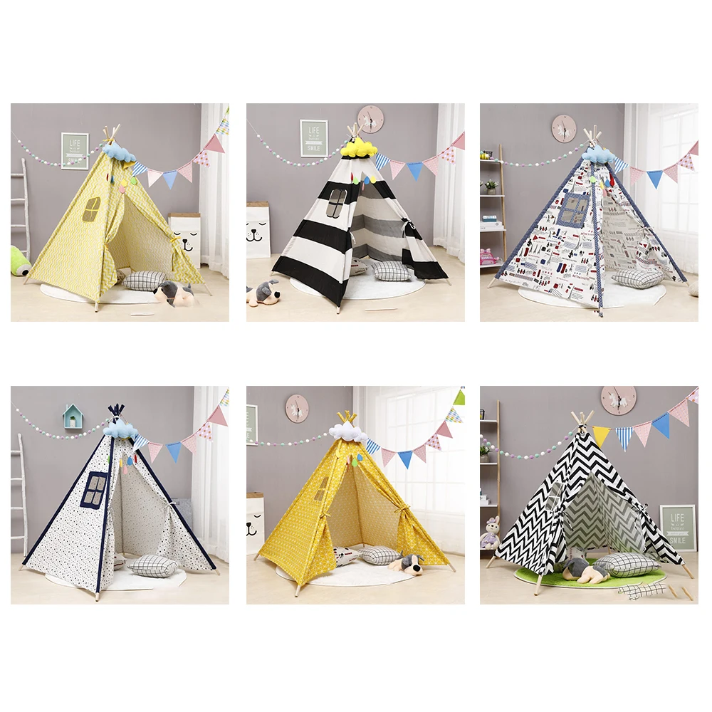 2020 новая вигвам палатка для детей девочек и мальчиков складные детские игровые палатки холст игровой домик игрушки для детей палатка //