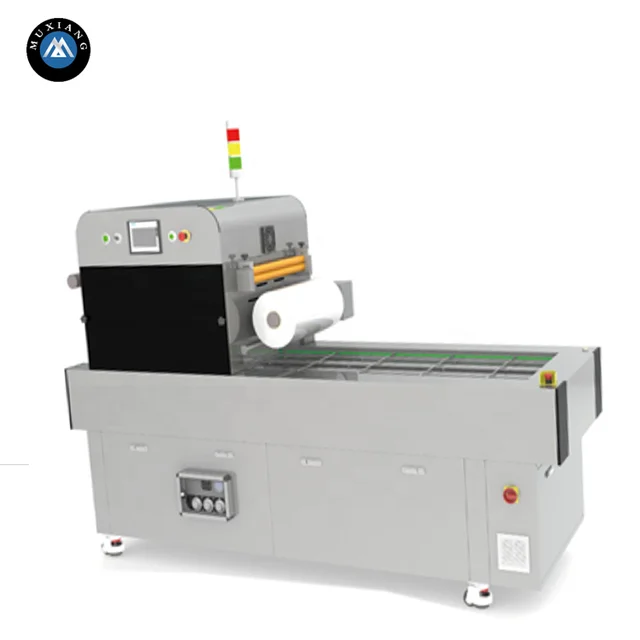 MAP automatic tray vacuum sealing machine ,MAP automatic vacuum packing machine vacuumizer  fresh meat beef shrimp seafood line