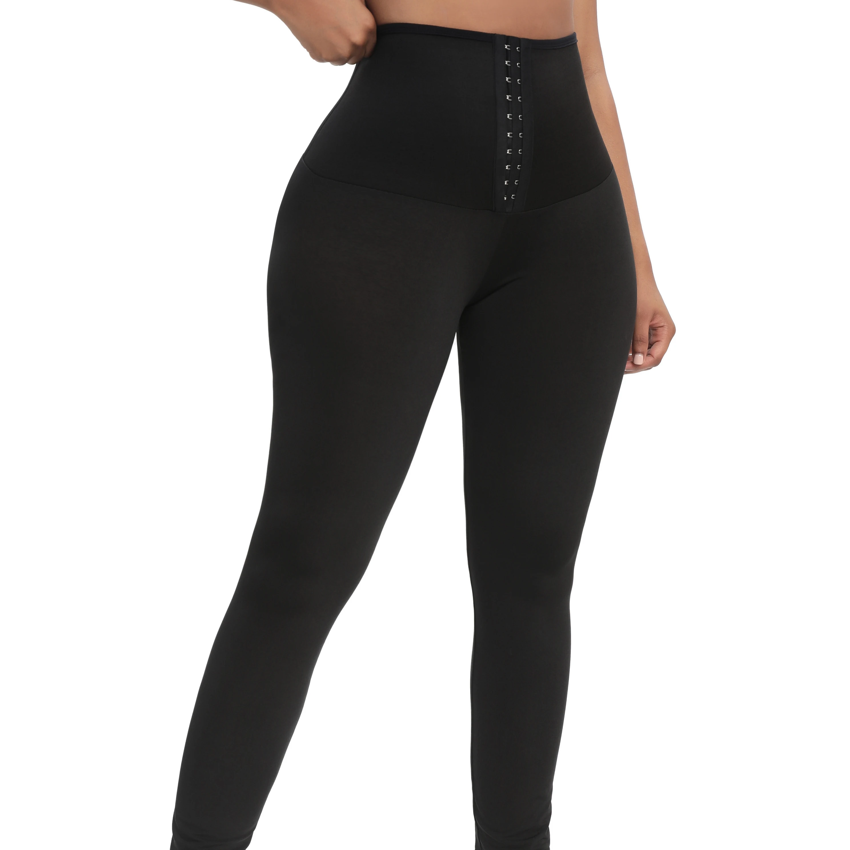 Europe and the United States Large Size Fitness Burst Sweat Shapewear Yoga Clothes Breasted Waistband Sports Pants