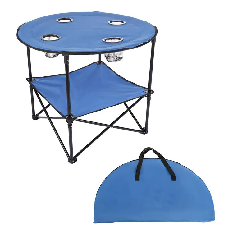 Foldable Lightweight Stackable Waterproof BBQ Picnic Roll Fold Camping Table Compact Portable Outdoor Iron Furniture Courtyard