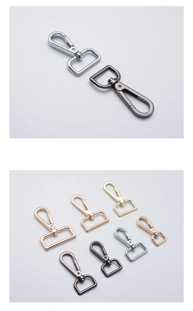 Metal Swivel Eye Snap Hook Trigger Clasps Clips for Leather Craft Bag Strap Belt Webbing Keychain Hooks