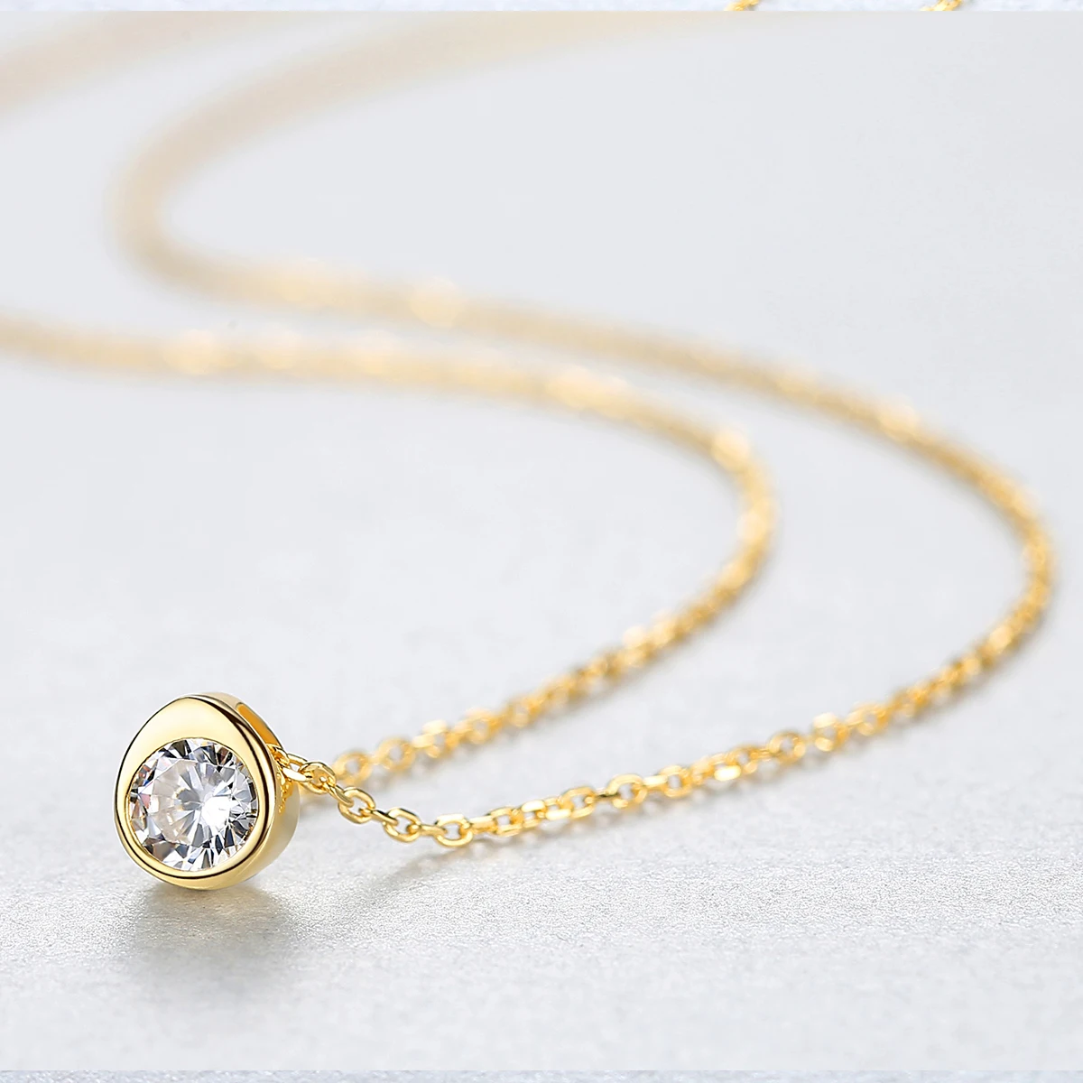 CZCITY Minimalist Stud Earring Simple Earing Necklace Gold Korean 18K Women Plated Geometric Fine Jewelry Set