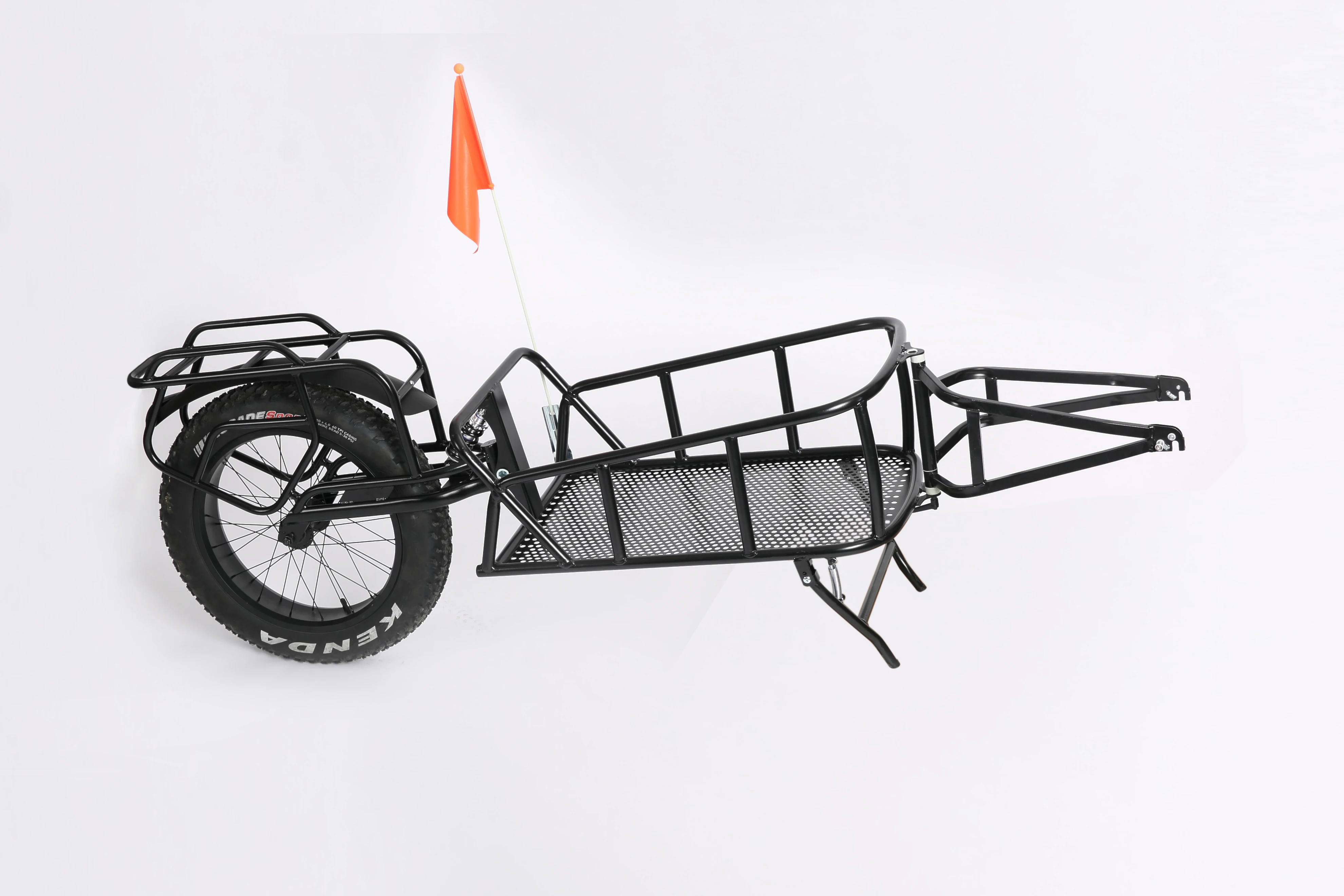 Cargo Rack One Wheel Fat Tire Hunting Bike Trailer Suspension Ebike Cargo Camping Tent Luggage