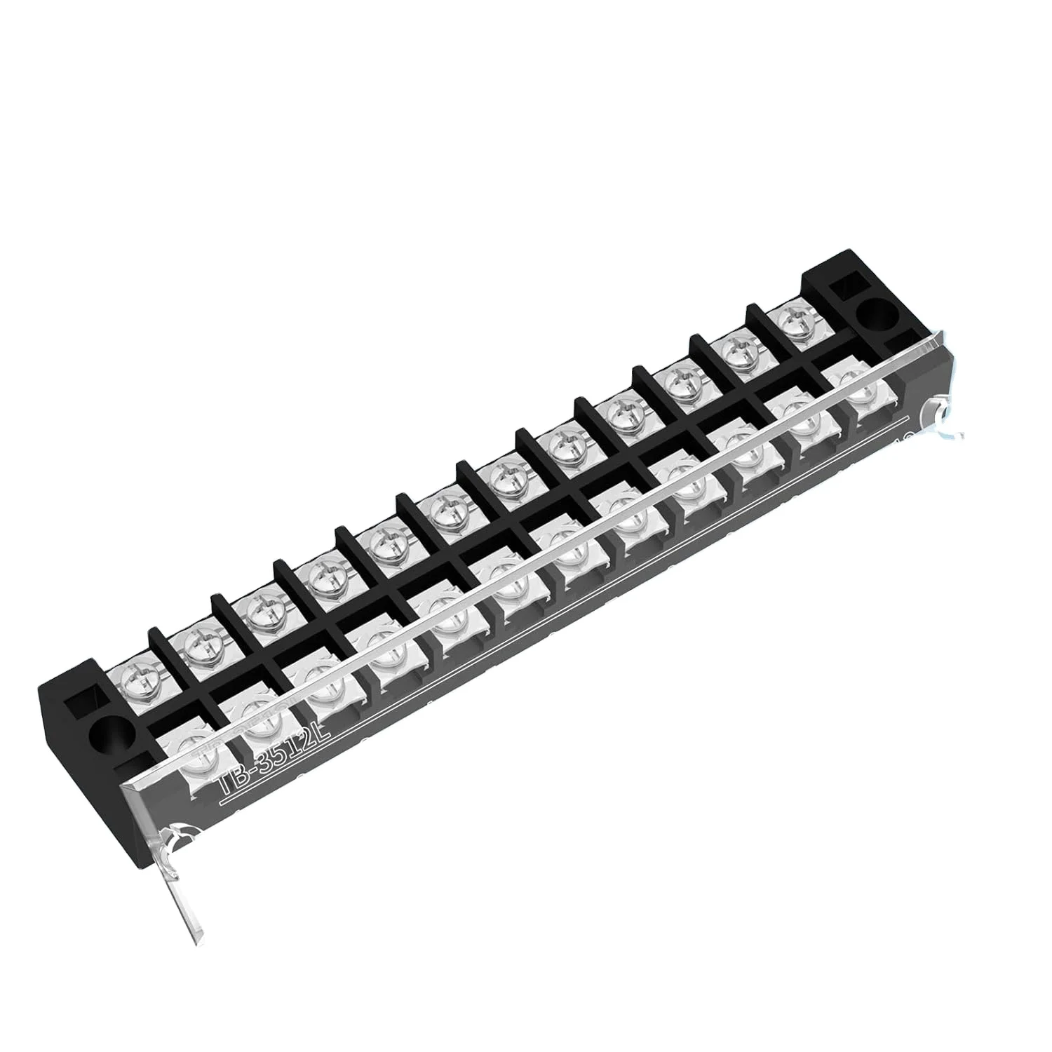 35A Terminal Block 12 Position Screw Terminal Strip Dual Row With Cover