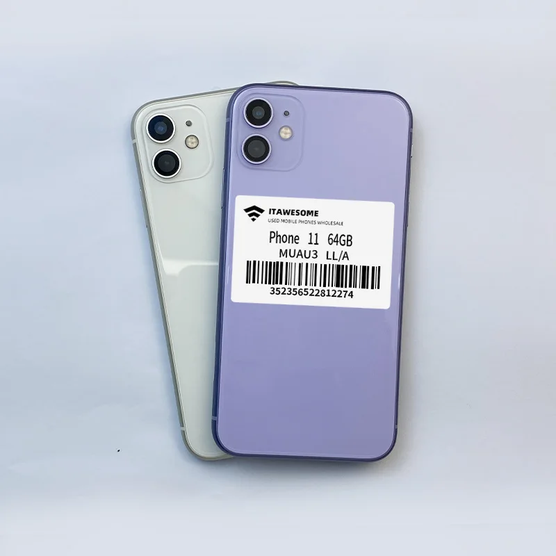 Grade B Wholesale Phone 11 Smartphone Cellular 64GB Storage Used Mobile Phones Unlocked US Version Led Display Used Cell Phone