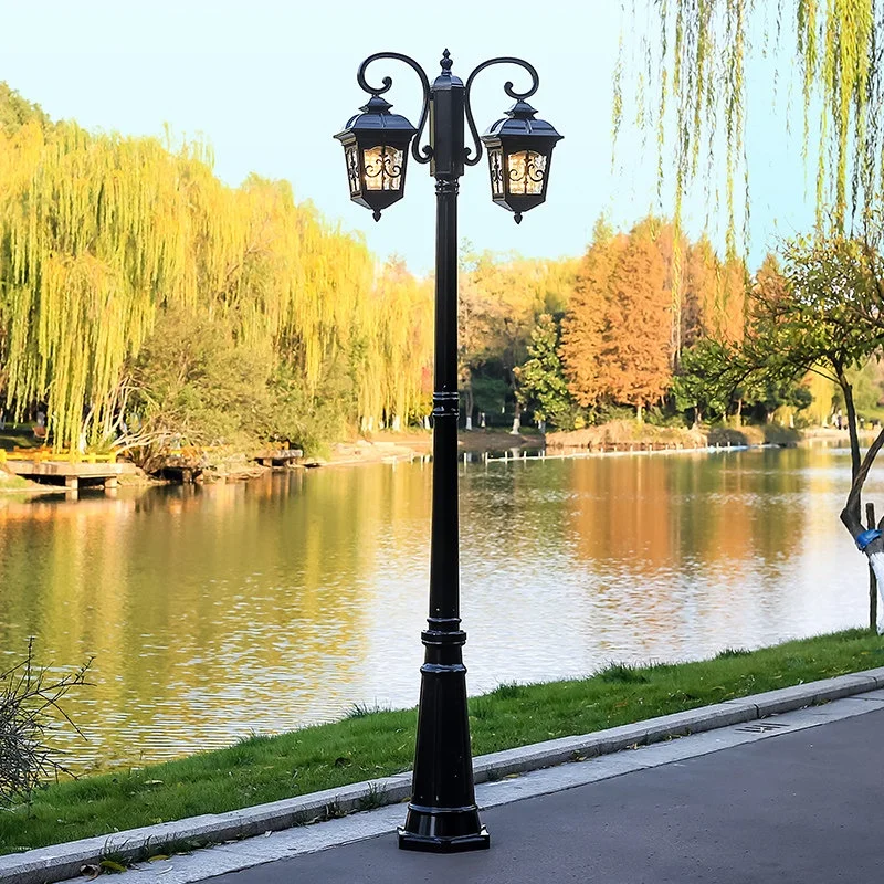 Solar-LED-wasserdichte Aluminium-Straßenleuchte für den Außenbereich, geeignet für Innenhof und Garten, 3 m hoher Mast, Haushaltslandschaftsbeleuchtung, 3 Jahre Garantie