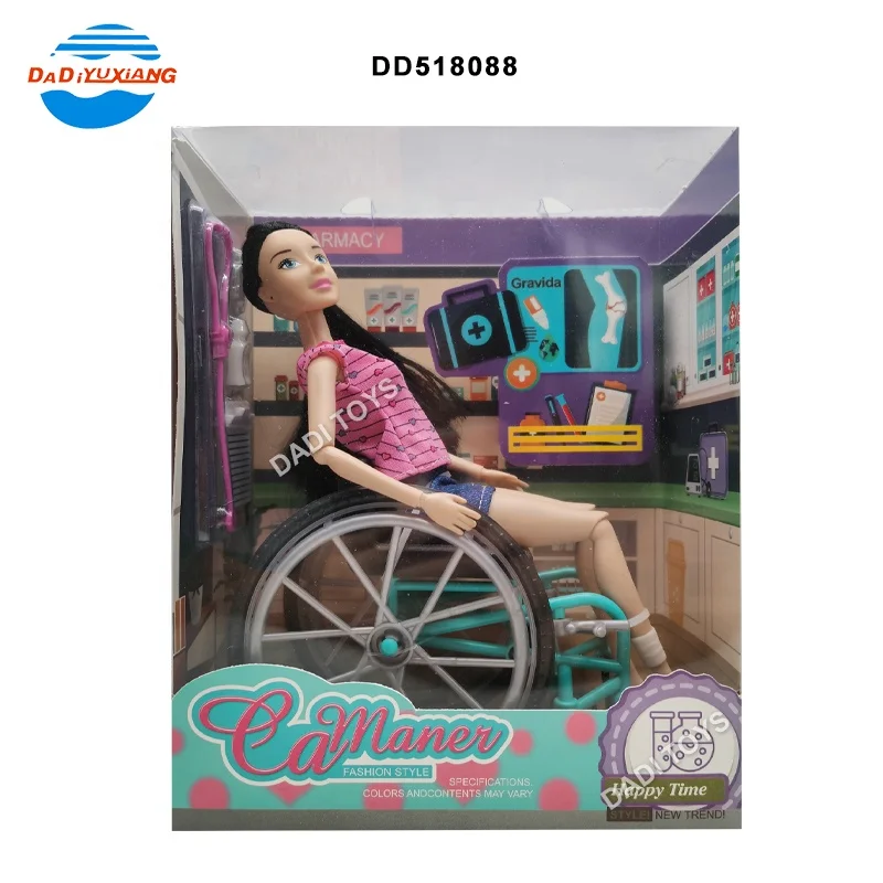 High Quality Simulation 11 Joint Disabled Dolls Toy Wheelchair Man With Nursing Sets