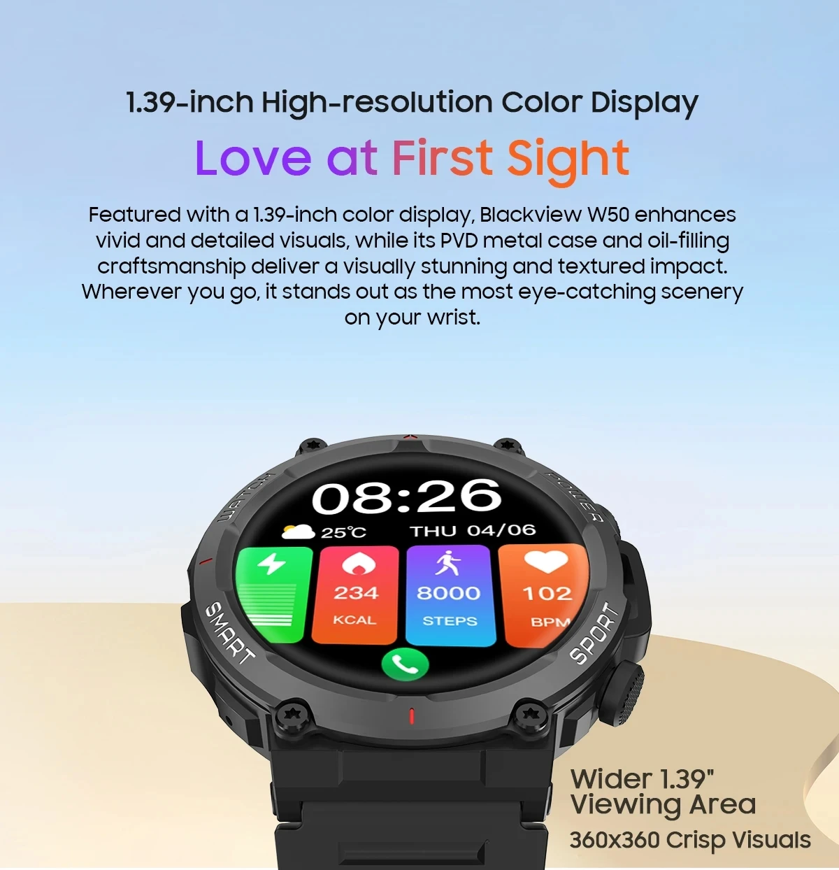 Blackview New Smart Watch W50 Waterproof Smart Watch New Version Men ...