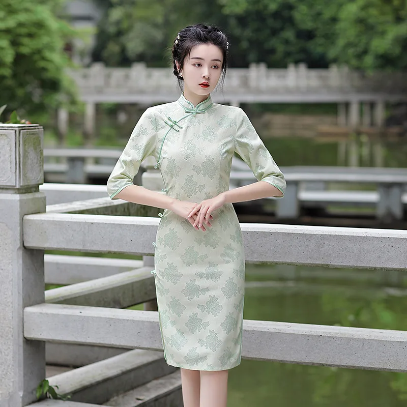 qipao graduation dress Qipao dress for women, Modern Qipao, prom dress, Natural Silk Qipao L / Red