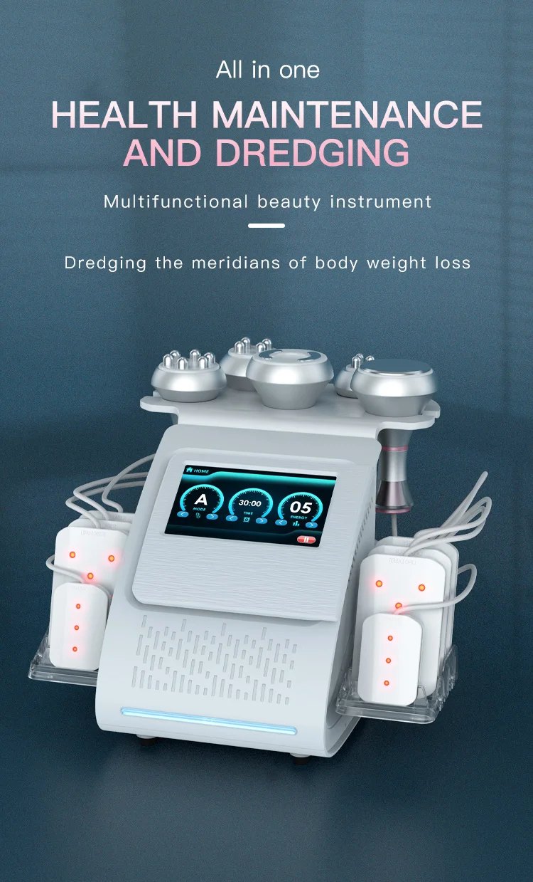 Multifunctional Beauty Equipment 6-in-1 RF Body Slimming Machine 80K Body Massager for Salon Spa or Home Use,