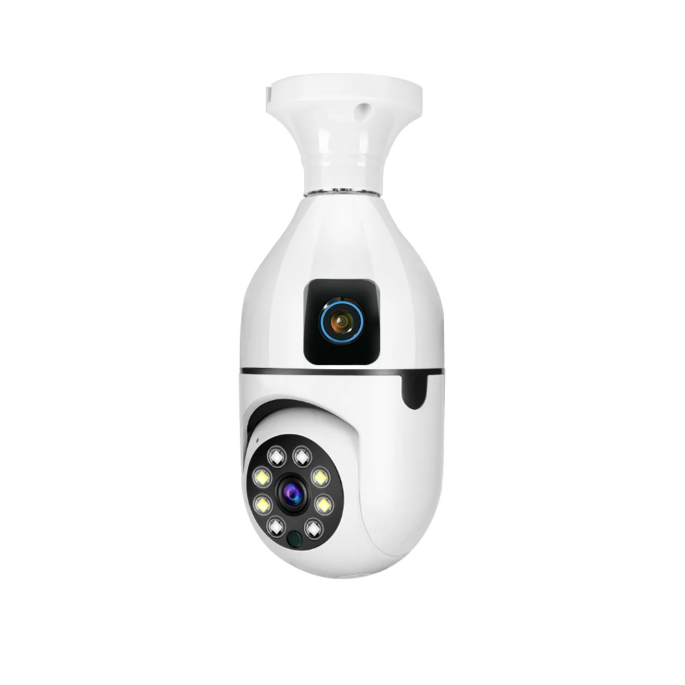 New Dual Wifi Camera Bulb Camera 2mp 4mp Mobile Tracking Full Color Night Vision 360 Light Bulb Camera