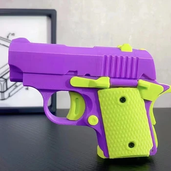 Tiktok New Candy Toys Trend Decompression Novelty Toys 3D Printing Pistol Gravity Radish Gun Toys Children Baby 1911 Toy Gun