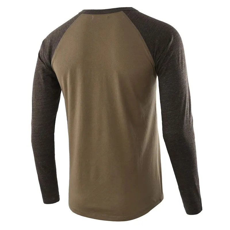 Men's Long Sleeve Baseball T-Shirt Raglan Jersey Two Tone Active Tee