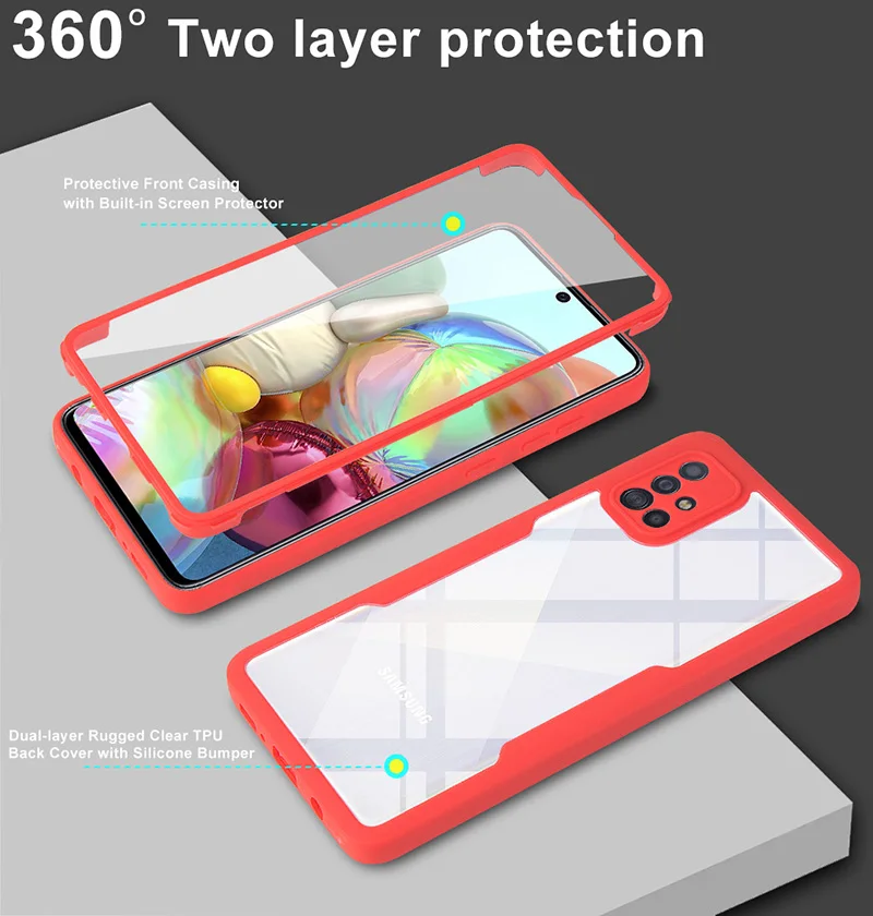 Double Sided 360 Full Protection Transparent Phone Case for