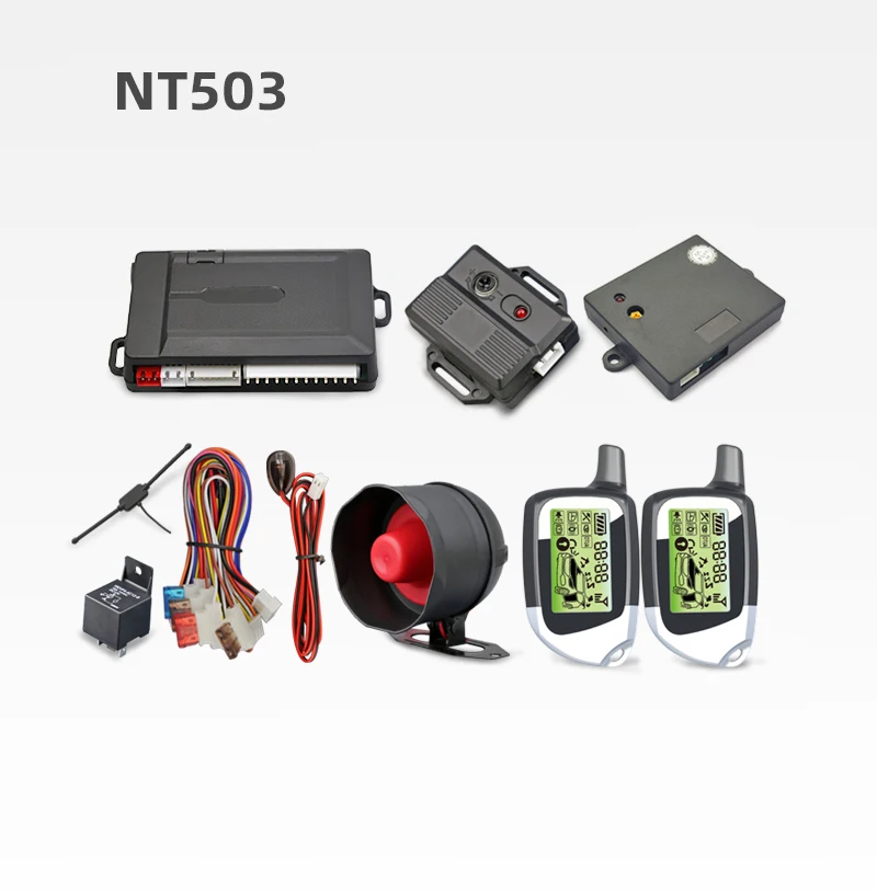 Car Alarms System 12V Two Way Security System Car Alarm With LCD Remote Ultrasonic Sensor Optional