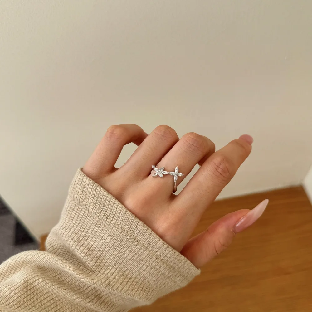 KAKODIY new launch open adjustable ring 925 Sterling Silver butterfly shape 5A zirconia female bride fashion ring detail 9