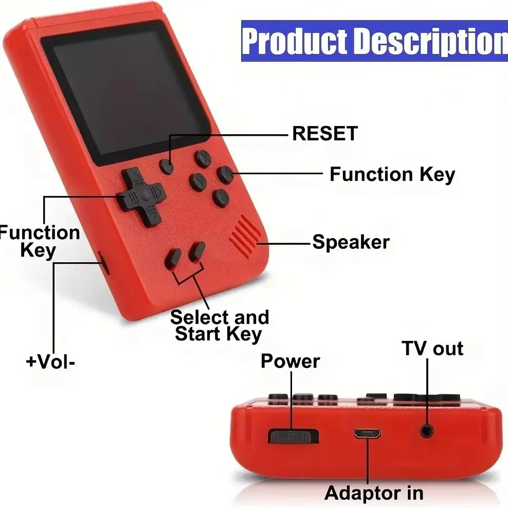 Kids Gift Retro-Style Handheld 8-Bit Gameboy Console