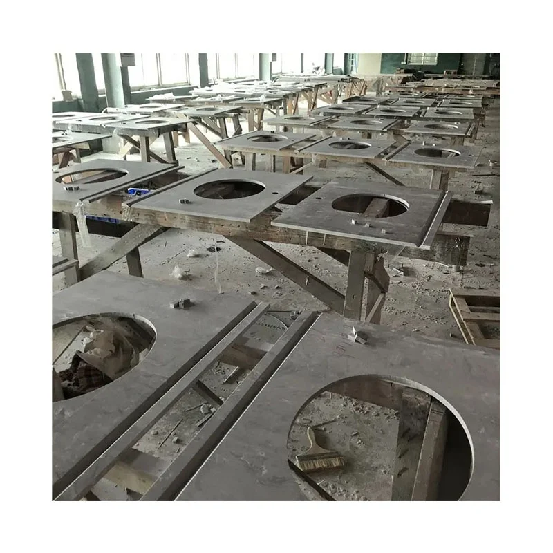 Invisible Water Proof 60 Inch Grey Marble Stone Vanity Basin Cabinet Counter Top