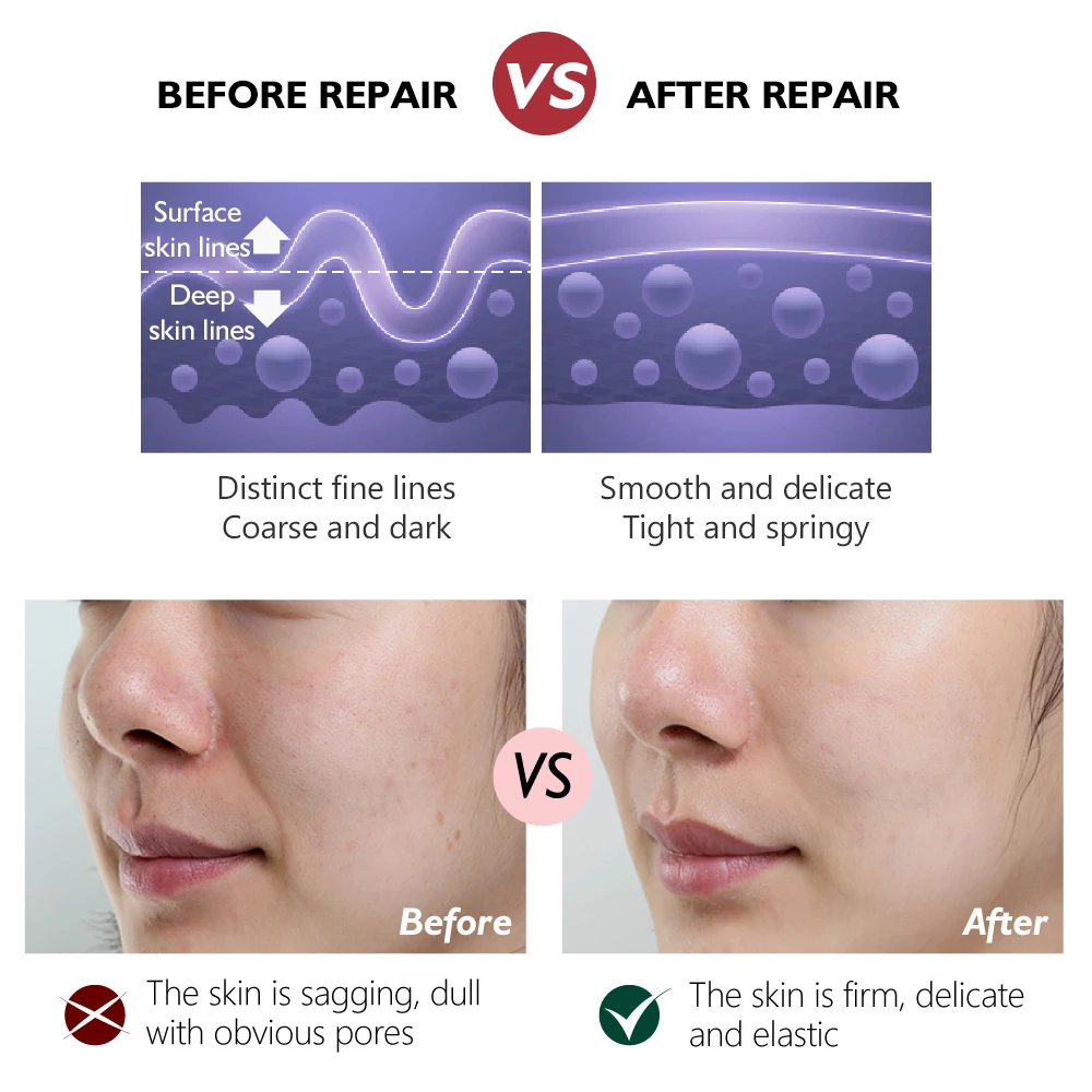 VIBRANT GLAMOUR Retinol Serum 80g Relaxes Dullness Reshapes Dry Skin Hydrates Moisturizes Oil Control K1