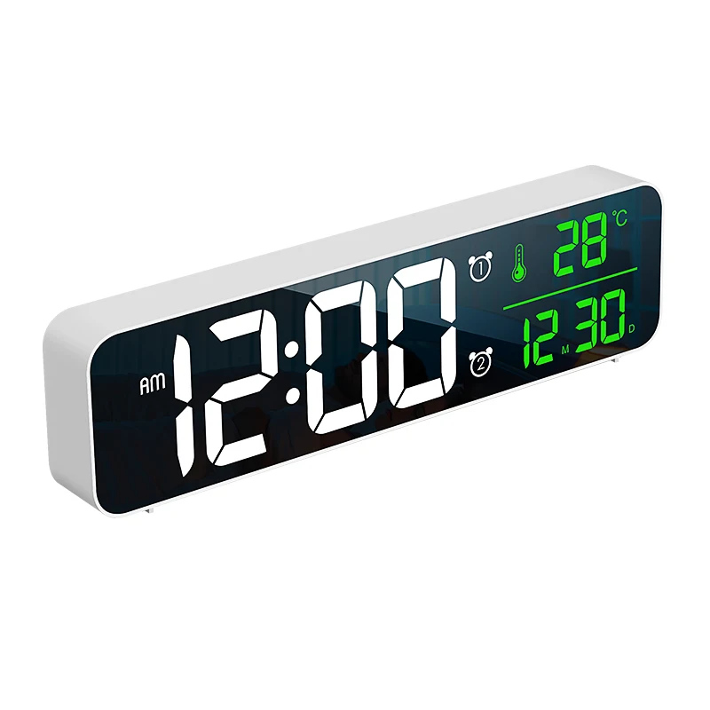 High Definition Led Mirror Wall Clock Digital Date Temperature Display Table  Clock Home Decor - Buy Wall Clock,Digital Clock Temperature,Mirror Alarm  Clock Product on 