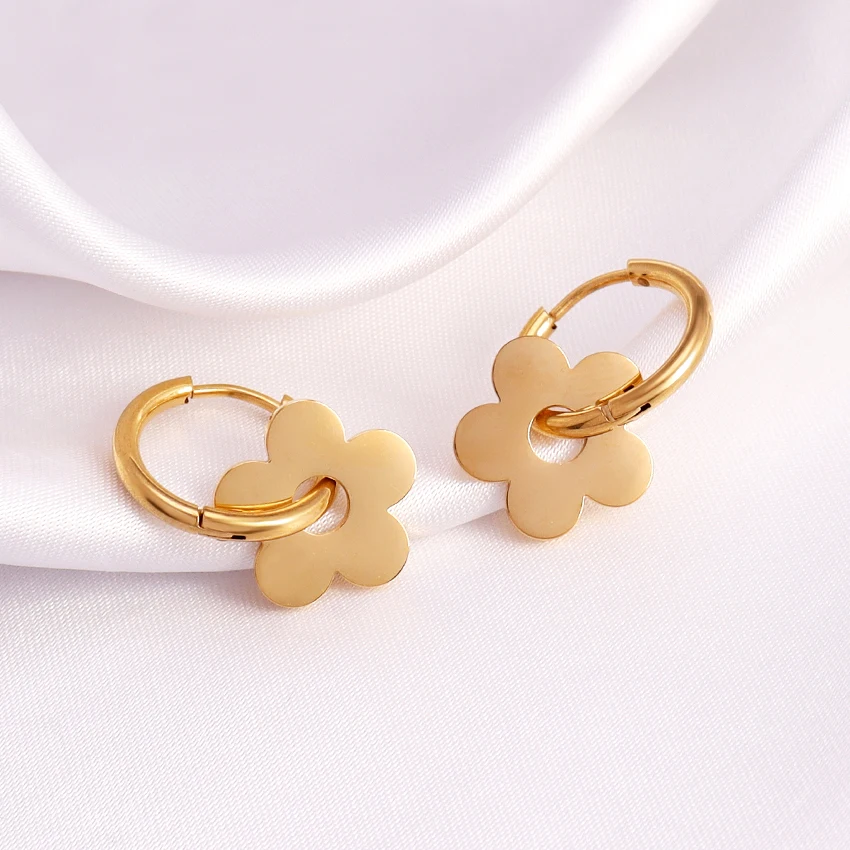 Four Leaf Clover Earrings for Women 18K Rose Gold Plated Stainless