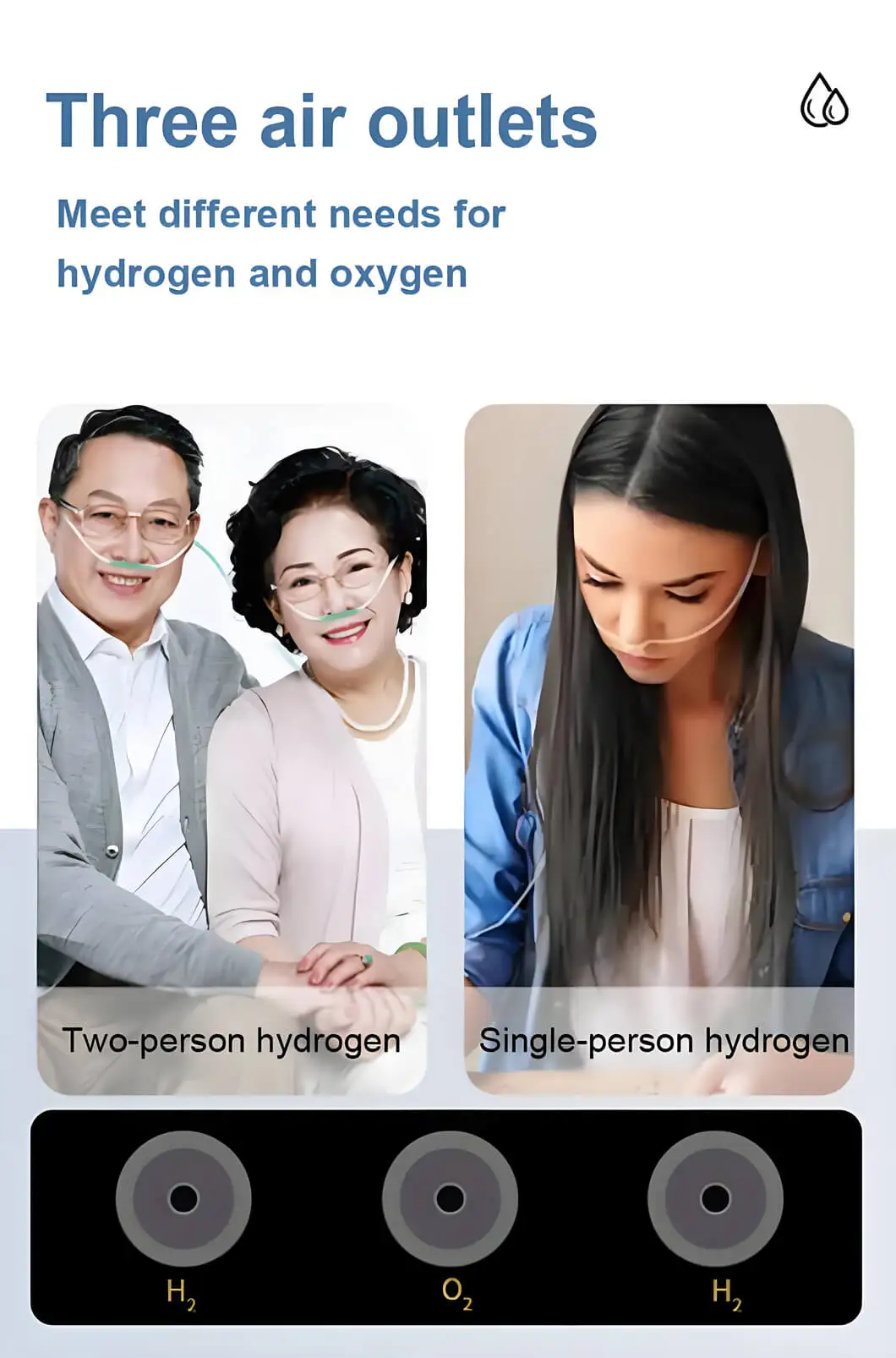 3000ml/min Hydrogen Inhalation Machine with 8000-10000 Hours Lifespan 8 Hours Timer and 2000±10 ml/min H2 Output