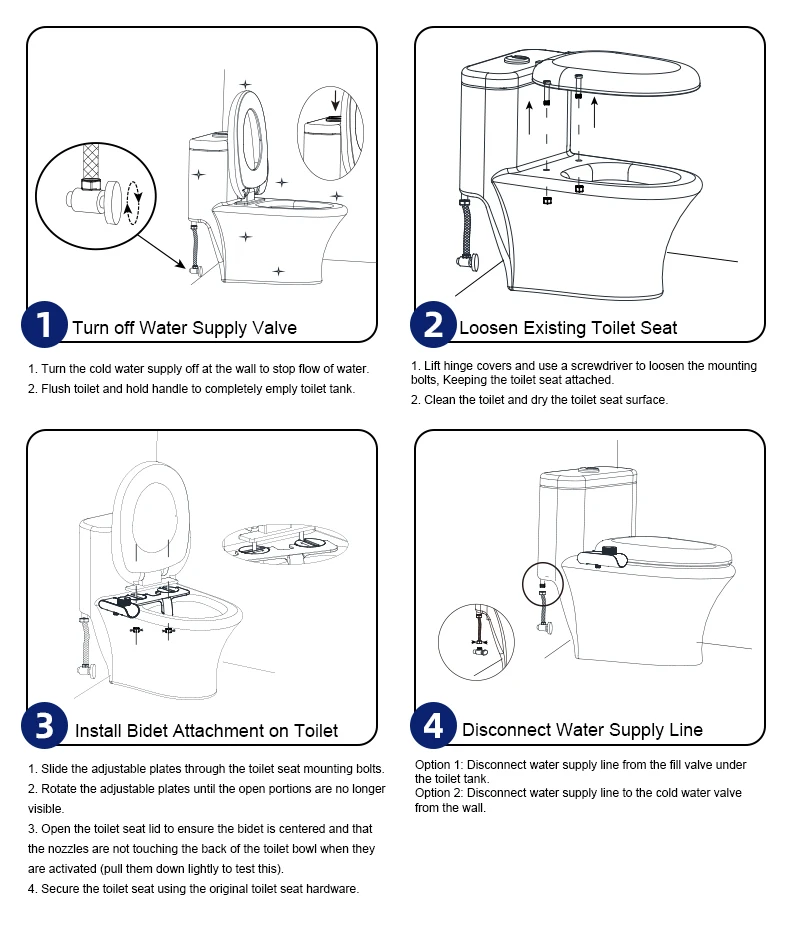 Bathroom Cold Bidet Ultra-slim Bidet Toilet Attachment Custom Non Electric Shattaf Nozzle Retractable Bidet Attachment supplier