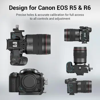 SMALLRIG R5 R5 C R6 Half Cage Camera Half Cage with Cable Clamp for Canon R5 R5 C R6-3656 detail image