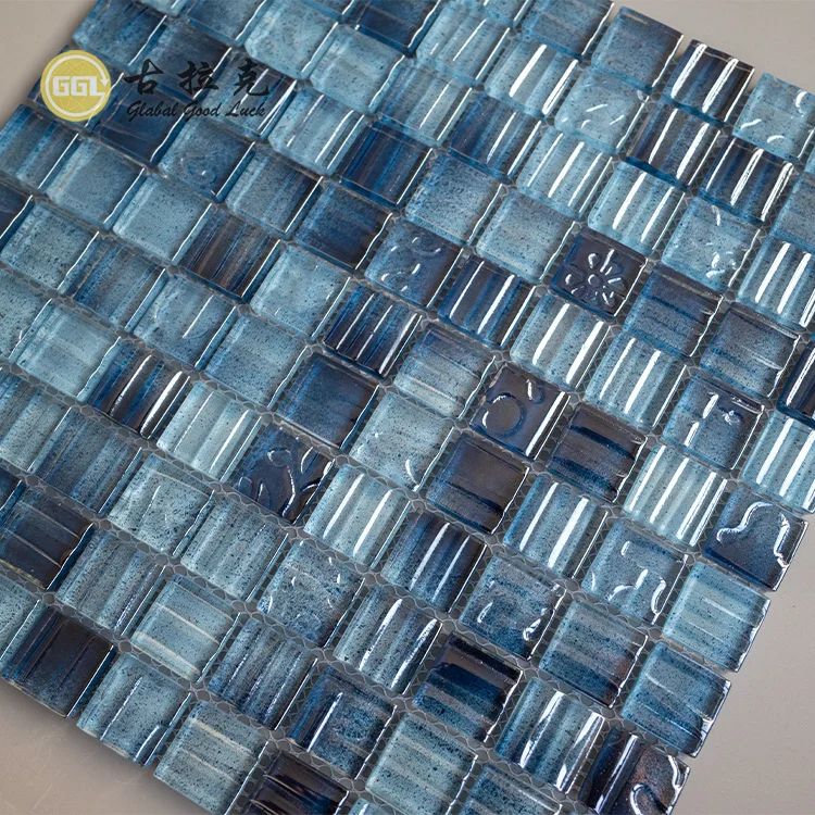 Mosaïque Pâte De Verre MOSANI - Bleu Turquoise Océan - Pour Crédence Cuisine Ou Salle De Bain