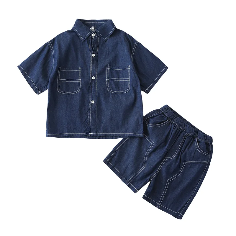 Quality Denim Shirt and Short Pieces Set for Women Girls Boys