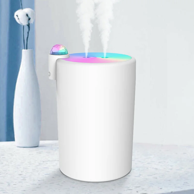 2l H2o Spray Mist Humidifier Portable Led Lightdouble Wet Aroma Essential Oil Diffuser Electric Usb Air Humidifier