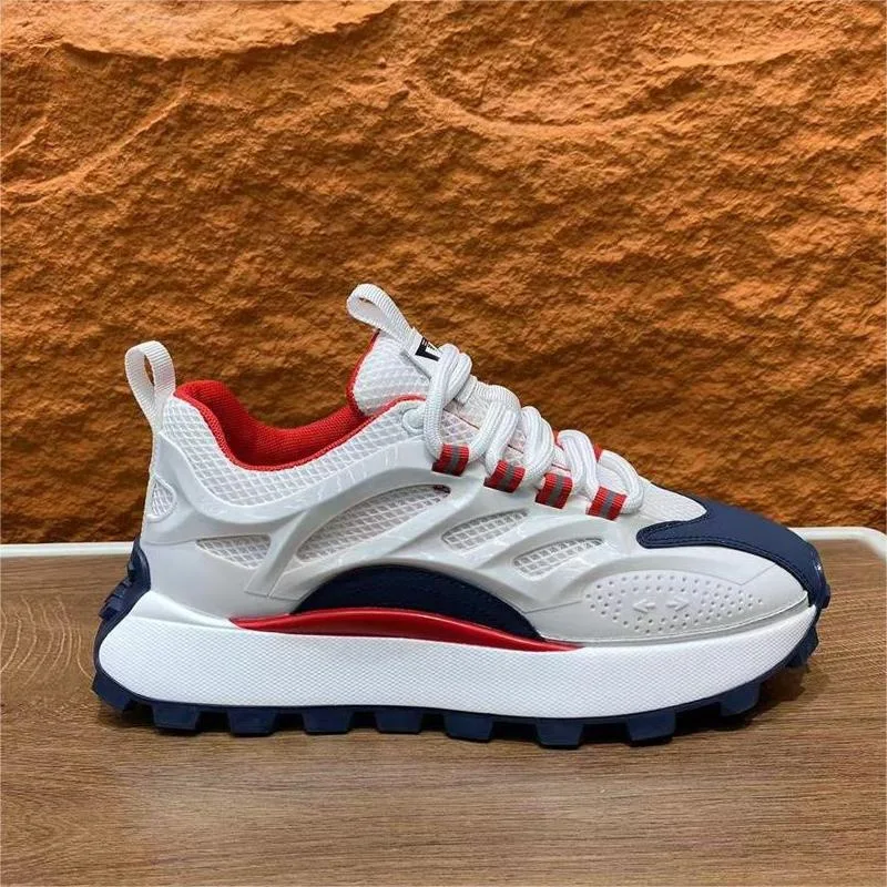 Mens Shoes 2024 Autumn New Collection Versatile British Style Mesh Thick Bottom Internal Elevation Lightweight And Trendy Shoes