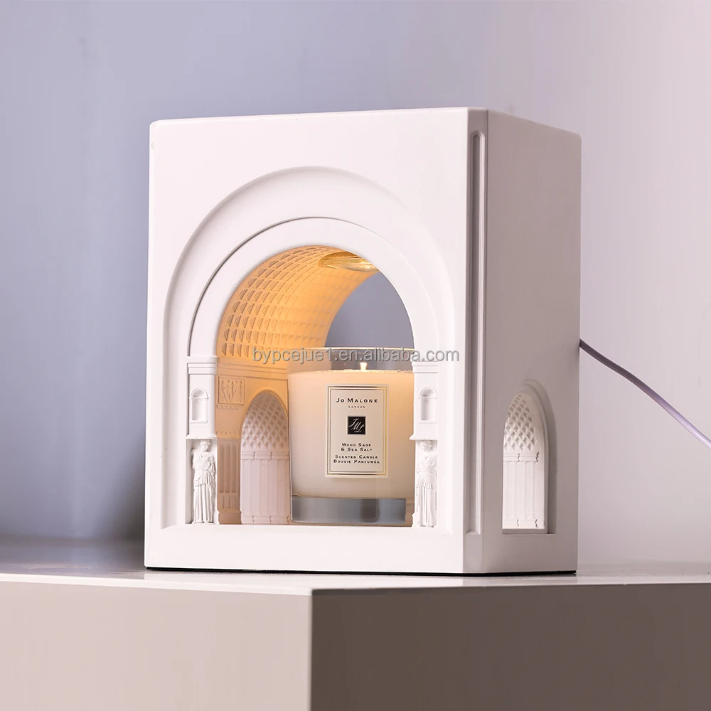 European White Gypsum Vatican Design Halogen GU10 Electric Scented Candle Warmer Lamp for Home Bedroom AU SA IT Plug Standards