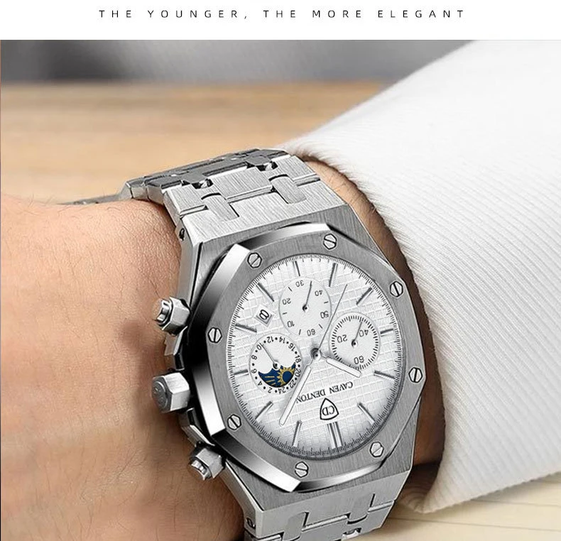 Luxury Waterproof Quartz Watch with Custom Logo
