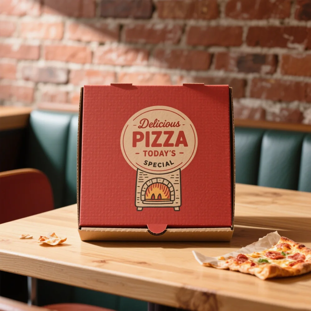 علبة بيتزا للوجبات الجاهزة، علبة بينسا رومانا المموجة القوية التي يمكن التخلص منها مع طباعة شعار مخصص