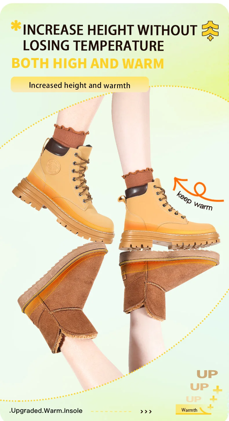 Winter Warm Height-Increasing Insoles, Fluffy Thermal Inserts for Cold Protection