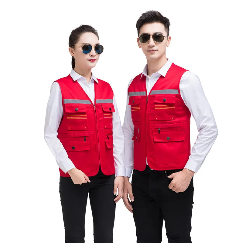 Canvas Multi Pocket Work Vest Men Custom Vest Reflective - Buy Work ...