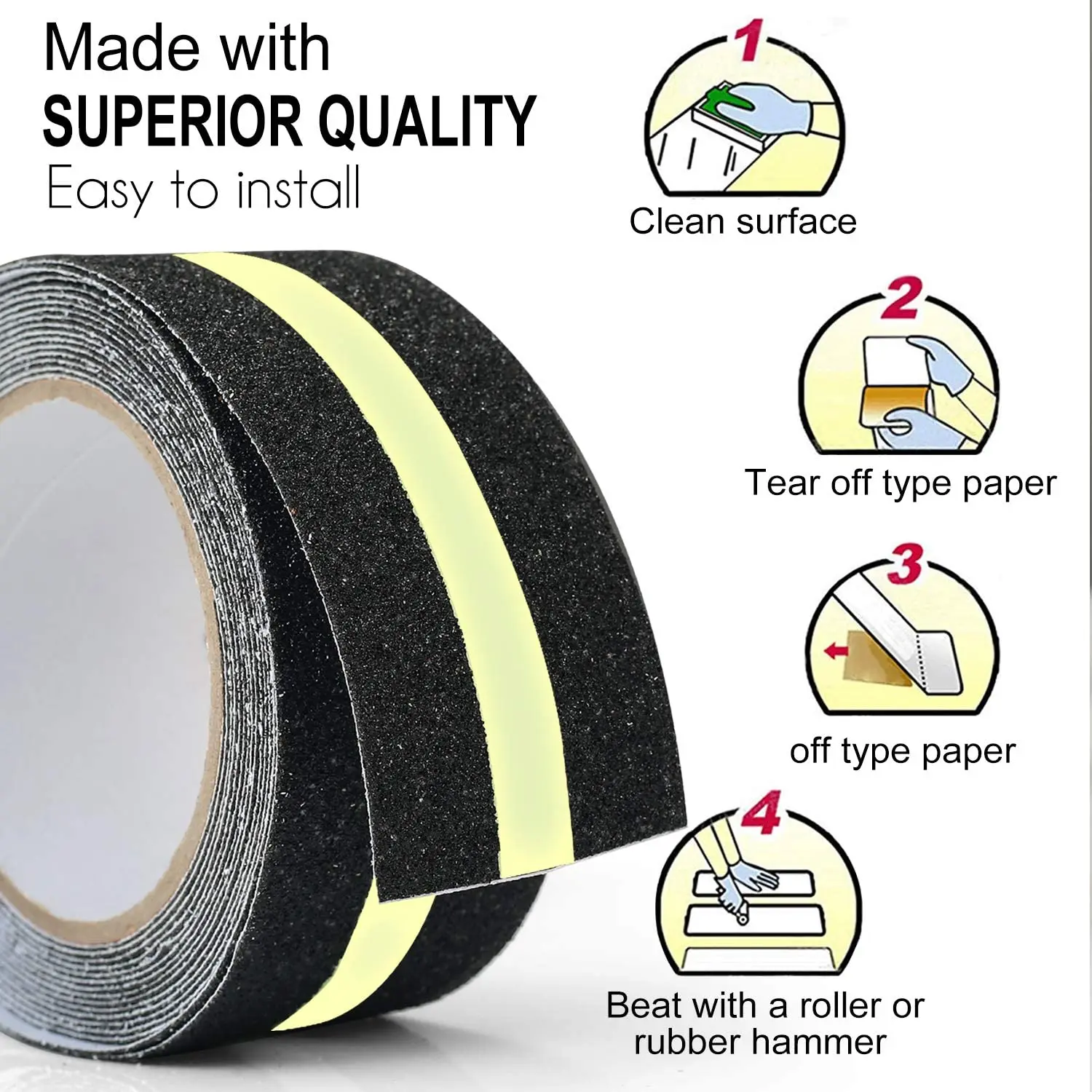 Free Sample Pvc Strong Adhesive Stairs Griptape Bathroom Tape Anti Slip