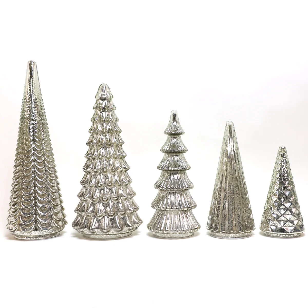 Wholesale Light-up Holiday Season Decor LED Glass Christmas Tree Figurine